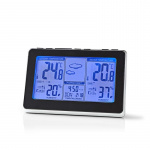 Nedis Weather Station | Indoor & Outdoor | Including wireless weather sensor | Weather forecast | Time display | LCD | Alarm clock function