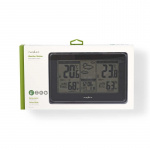 Nedis Weather Station | Indoor & Outdoor | Including wireless weather sensor | Weather forecast | Time display | LCD | Alarm clock function