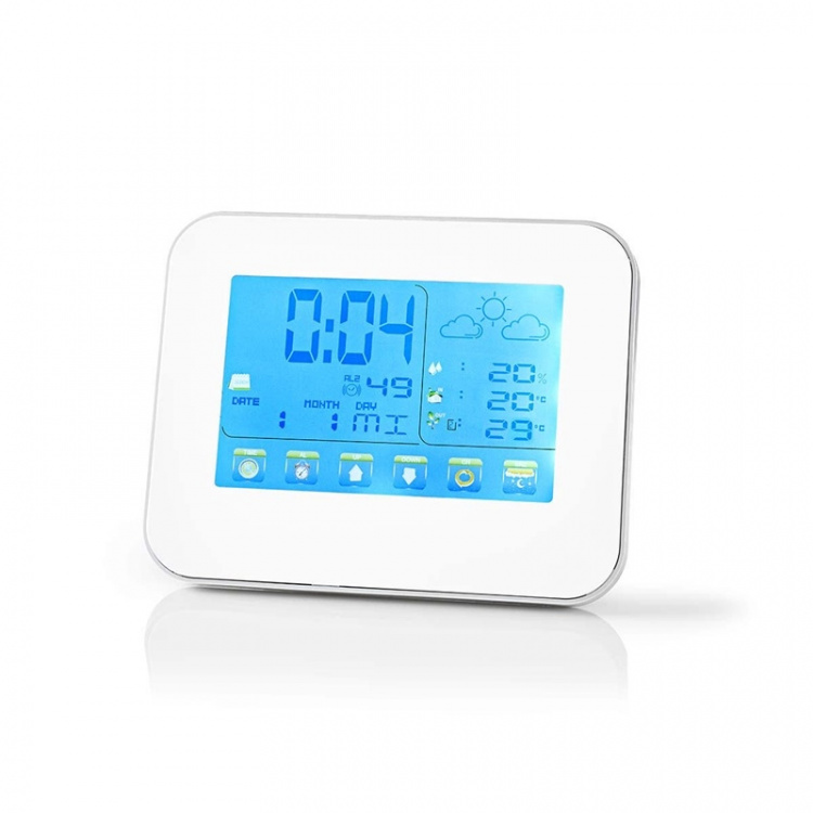 Nedis Weather Station | Indoor & Outdoor | Including wireless weather sensor | Weather forecast | Time display | Colour LCD Display | Alarm clock function