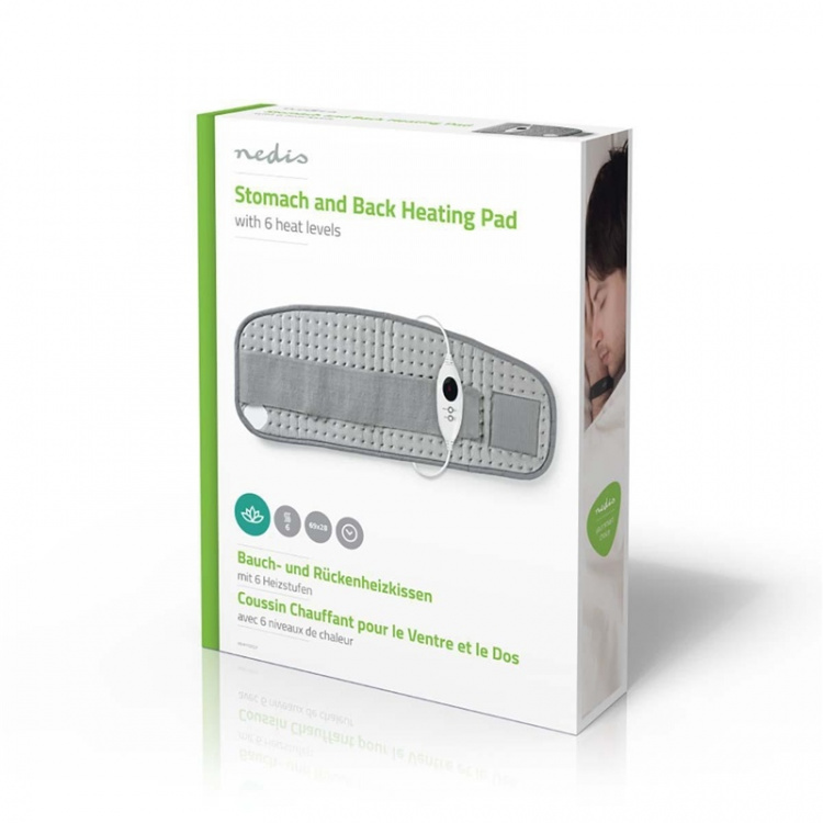 Nedis Heating Pad | Stomach and Back | 6 Heat Settings | Overheating protection | Washable