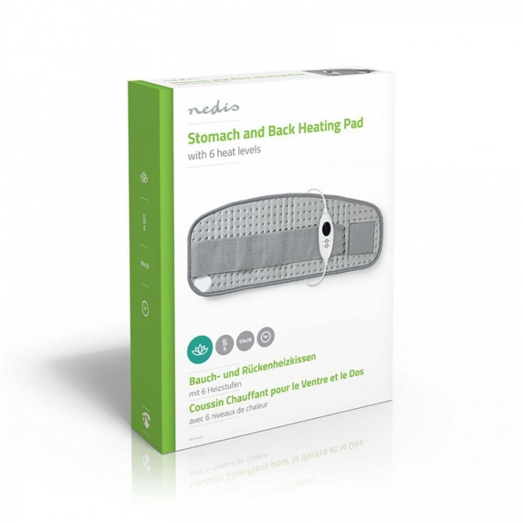 Nedis Heating Pad | Stomach and Back | 6 Heat Settings | Overheating protection | Washable