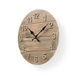 Nedis Wall Clock | Diameter: 300 mm | Wood | Beige / Brown