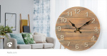 Nedis Wall Clock | Diameter: 300 mm | Wood | Beige / Brown