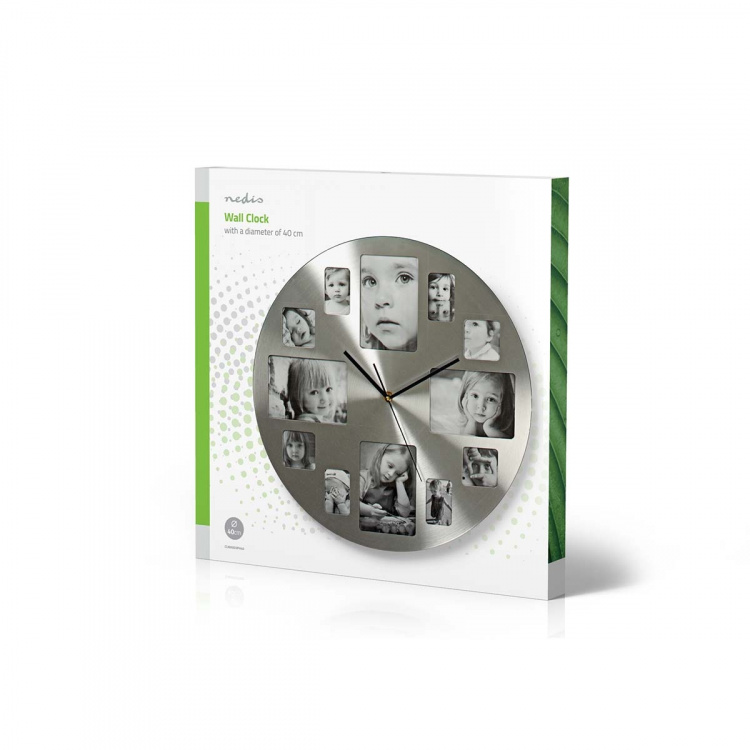 Nedis Wall Clock | Diameter: 400 mm | Metal | Silver