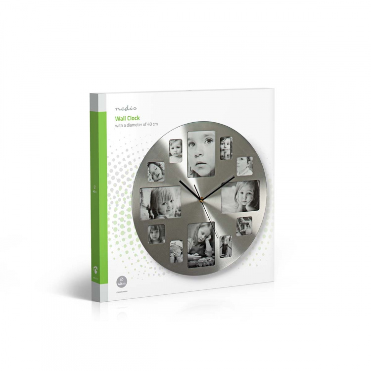 Nedis Wall Clock | Diameter: 400 mm | Metal | Silver