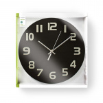 Nedis Wall Clock | Diameter: 300 mm | Glass | Black