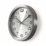 Nedis Wall Clock | Diameter: 300 mm | Stainless Steel | Silver