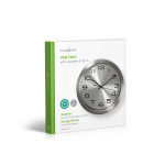 Nedis Wall Clock | Diameter: 300 mm | Stainless Steel | Silver