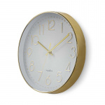 Nedis Wall Clock | Diameter: 300 mm | Plastic | Gold / White