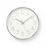 Nedis Wall Clock | Diameter: 300 mm | Plastic | Silver / White
