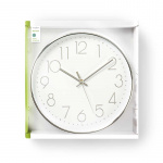 Nedis Wall Clock | Diameter: 300 mm | Plastic | Silver / White