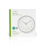 Nedis Wall Clock | Diameter: 300 mm | Plastic | Silver / White