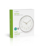 Nedis Wall Clock | Diameter: 300 mm | Plastic | Silver / White