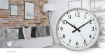 Nedis Wall Clock | Diameter: 380 mm | Plastic | Silver / White