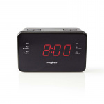 Nedis Digital Alarm Clock Radio | LED | 1x 3.5 mm Audio Input | Time projection | AM / FM | Snooze function | Sleep timer | Number of alarms: 2 | Black Nedis Digital Alarm Clock Radio | LED | 1x 3.5 mm Audio Input | Time projection | AM / FM | Snooze function | Sleep timer | Number of alarms: 2 | Black