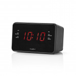 Nedis Digital Alarm Clock Radio | LED | 1x 3.5 mm Audio Input | Time projection | AM / FM | Snooze function | Sleep timer | Number of alarms: 2 | Black Nedis Digital Alarm Clock Radio | LED | 1x 3.5 mm Audio Input | Time projection | AM / FM | Snooze function | Sleep timer | Number of alarms: 2 | Black
