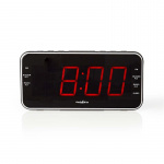 Nedis Digital Alarm Clock Radio | LED | 1x 3.5 mm Audio Input | Time projection | AM / FM | Snooze function | Sleep timer | Number of alarms: 2 | Black Nedis Digital Alarm Clock Radio | LED | 1x 3.5 mm Audio Input | Time projection | AM / FM | Snooze function | Sleep timer | Number of alarms: 2 | Black
