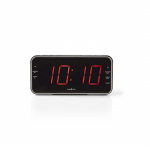 Nedis Digital Alarm Clock Radio | LED | 1x 3.5 mm Audio Input | Time projection | AM / FM | Snooze function | Sleep timer | Number of alarms: 2 | Black Nedis Digital Alarm Clock Radio | LED | 1x 3.5 mm Audio Input | Time projection | AM / FM | Snooze function | Sleep timer | Number of alarms: 2 | Black