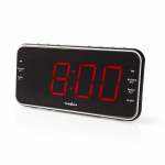 Nedis Digital Alarm Clock Radio | LED | 1x 3.5 mm Audio Input | Time projection | AM / FM | Snooze function | Sleep timer | Number of alarms: 2 | Black Nedis Digital Alarm Clock Radio | LED | 1x 3.5 mm Audio Input | Time projection | AM / FM | Snooze function | Sleep timer | Number of alarms: 2 | Black