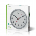 Nedis Wall Clock | Diameter: 300 mm | Plastic | Silver / White Nedis Wall Clock | Diameter: 300 mm | Plastic | Silver / White
