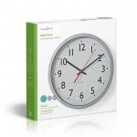 Nedis Wall Clock | Diameter: 300 mm | Plastic | Silver / White Nedis Wall Clock | Diameter: 300 mm | Plastic | Silver / White
