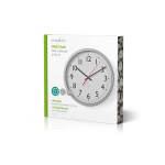 Nedis Wall Clock | Diameter: 300 mm | Plastic | Silver / White Nedis Wall Clock | Diameter: 300 mm | Plastic | Silver / White