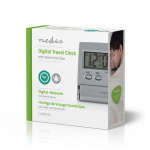 Nedis Digital Desk Alarm Clock | Backlight LCD Display | 1.7 cm | Backlight | Foldable | Used for: Travel | Snooze function | Yes | Silver