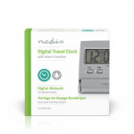 Nedis Digital Desk Alarm Clock | Backlight LCD Display | 1.7 cm | Backlight | Foldable | Used for: Travel | Snooze function | Yes | Silver