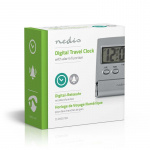 Nedis Digital Desk Alarm Clock | Backlight LCD Display | 1.7 cm | Backlight | Foldable | Used for: Travel | Snooze function | Yes | Silver