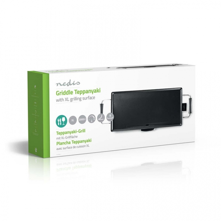 Nedis Teppanyaki Table Grill | Baking surface ( l x w ): 47.5 x 26.5 cm | 5 Heat Settings