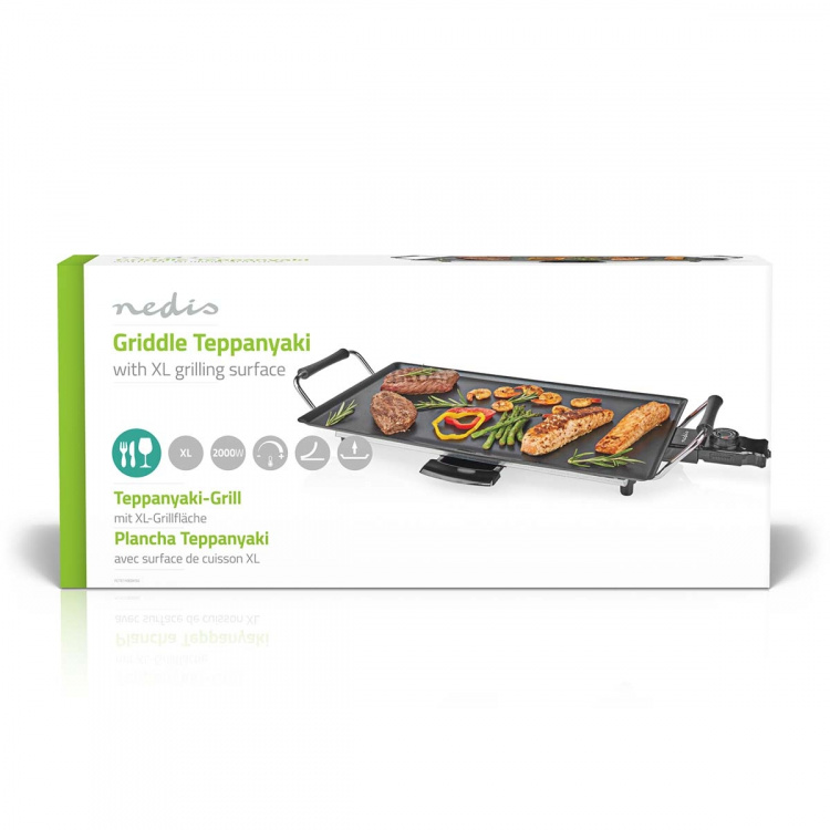 Nedis Teppanyaki Table Grill | Baking surface ( l x w ): 47.5 x 26.5 cm | 5 Heat Settings
