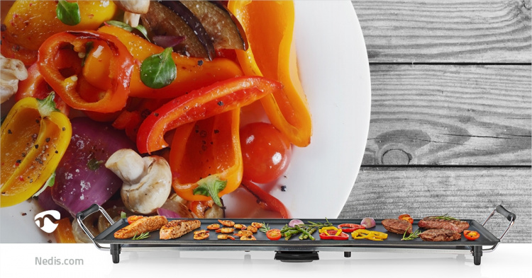 Nedis Teppanyaki Table Grill | Baking surface ( l x w ): 90 x 23 cm | 5 Heat Settings