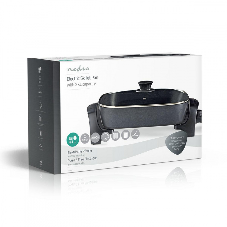 Nedis Electric Skillet Pan | 40 cm | Thick-cast Aluminium Body