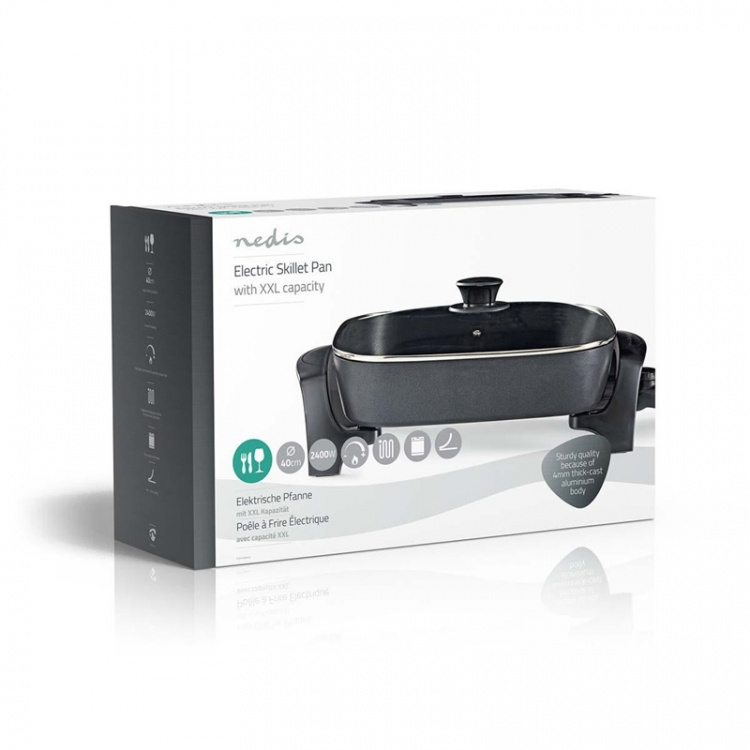 Nedis Electric Skillet Pan | 40 cm | Thick-cast Aluminium Body