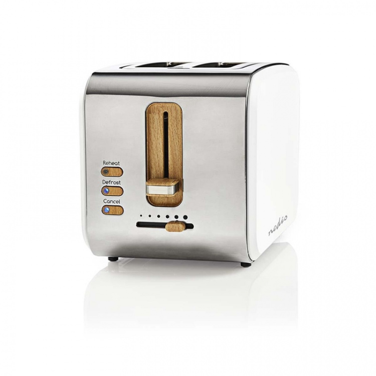 Nedis Toaster | Soft Touch Series | 2 Slots | Browning levels: 6 | Defrost feature | White