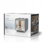Nedis Toaster | Soft Touch Series | 2 Slots | Browning levels: 6 | Defrost feature | Grey