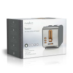 Nedis Toaster | Soft Touch Series | 2 Slots | Browning levels: 6 | Defrost feature | Grey