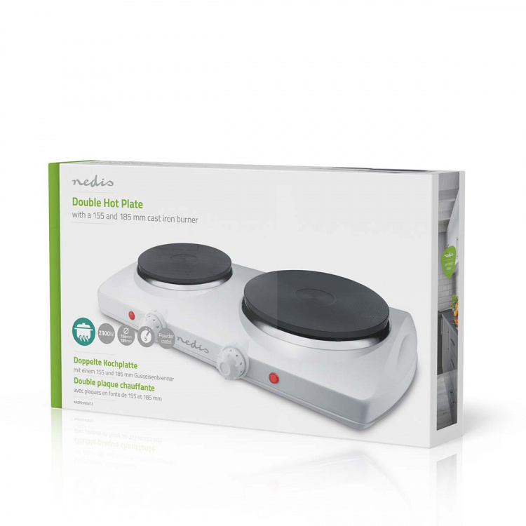Nedis Electric Cooking Plates | Cooking zones: 2 | 2300 W | Overheating protection | White