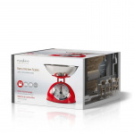 Nedis Kitchen Scales | Analog | Stainless Steel | Removable Bowl | Red