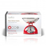 Nedis Kitchen Scales | Analog | Stainless Steel | Removable Bowl | Red