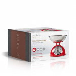 Nedis Kitchen Scales | Analog | Stainless Steel | Removable Bowl | Red