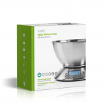 Nedis Kitchen Scales | Digital | Stainless Steel | Timer | Thermometer function | Removable Bowl | Silver