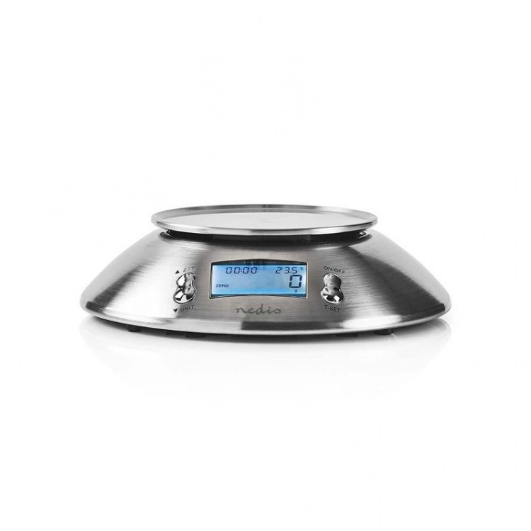 Nedis Kitchen Scales | Digital | Stainless Steel | Timer | Thermometer function | Removable Bowl | Silver