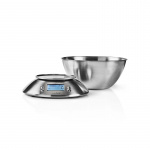 Nedis Kitchen Scales | Digital | Stainless Steel | Timer | Thermometer function | Removable Bowl | Silver