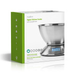 Nedis Kitchen Scales | Digital | Stainless Steel | Timer | Thermometer function | Removable Bowl | Silver