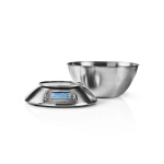 Nedis Kitchen Scales | Digital | Stainless Steel | Timer | Thermometer function | Removable Bowl | Silver