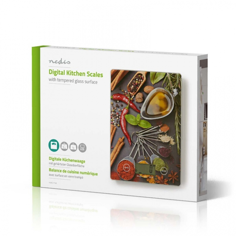 Nedis Kitchen Scales | Digital | Glass / Plastic | Multi Colour