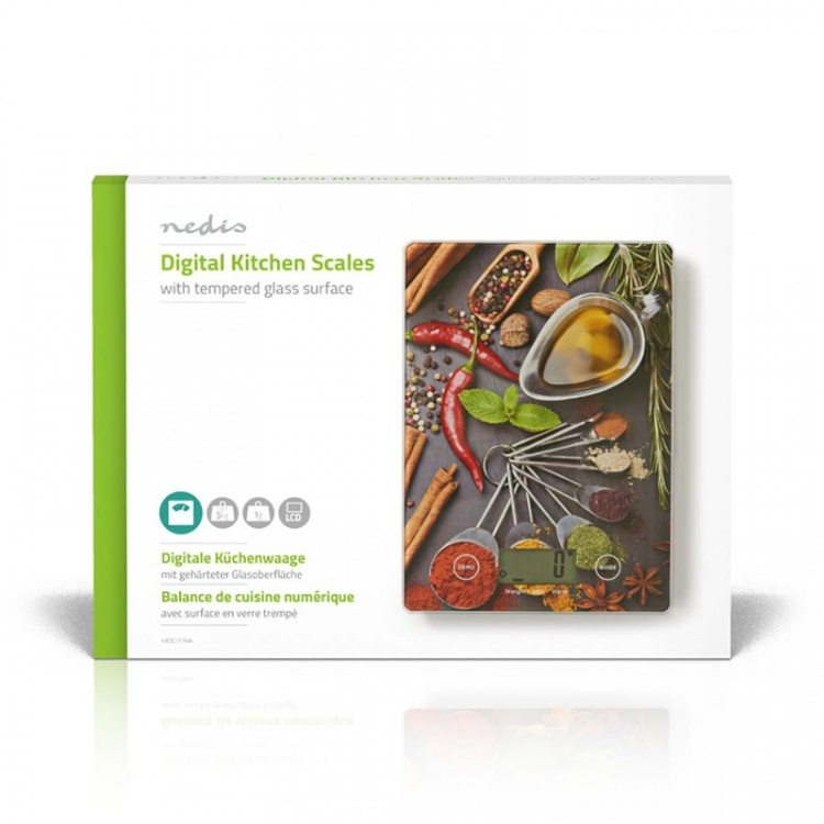 Nedis Kitchen Scales | Digital | Glass / Plastic | Multi Colour