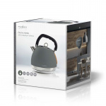 Nedis Electric Kettle | 1.8 l | Soft-Touch | Grey | Rotatable 360 degrees | Concealed heating element | Strix® controller | Boil-dry protection Nedis Electric Kettle | 1.8 l | Soft-Touch | Grey | Rotatable 360 degrees | Concealed heating element | Strix® controller | Boil-dry protection