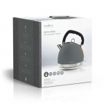 Nedis Electric Kettle | 1.8 l | Soft-Touch | Grey | Rotatable 360 degrees | Concealed heating element | Strix® controller | Boil-dry protection Nedis Electric Kettle | 1.8 l | Soft-Touch | Grey | Rotatable 360 degrees | Concealed heating element | Strix® controller | Boil-dry protection